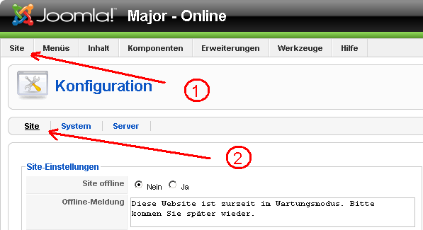 Joomla Konfiguration
